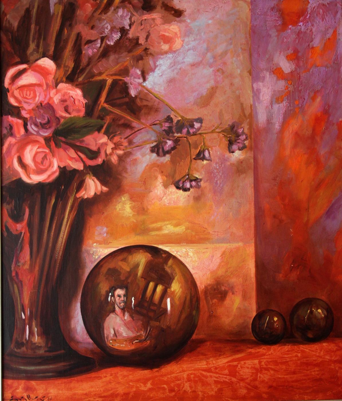 Autorretrato con flores
