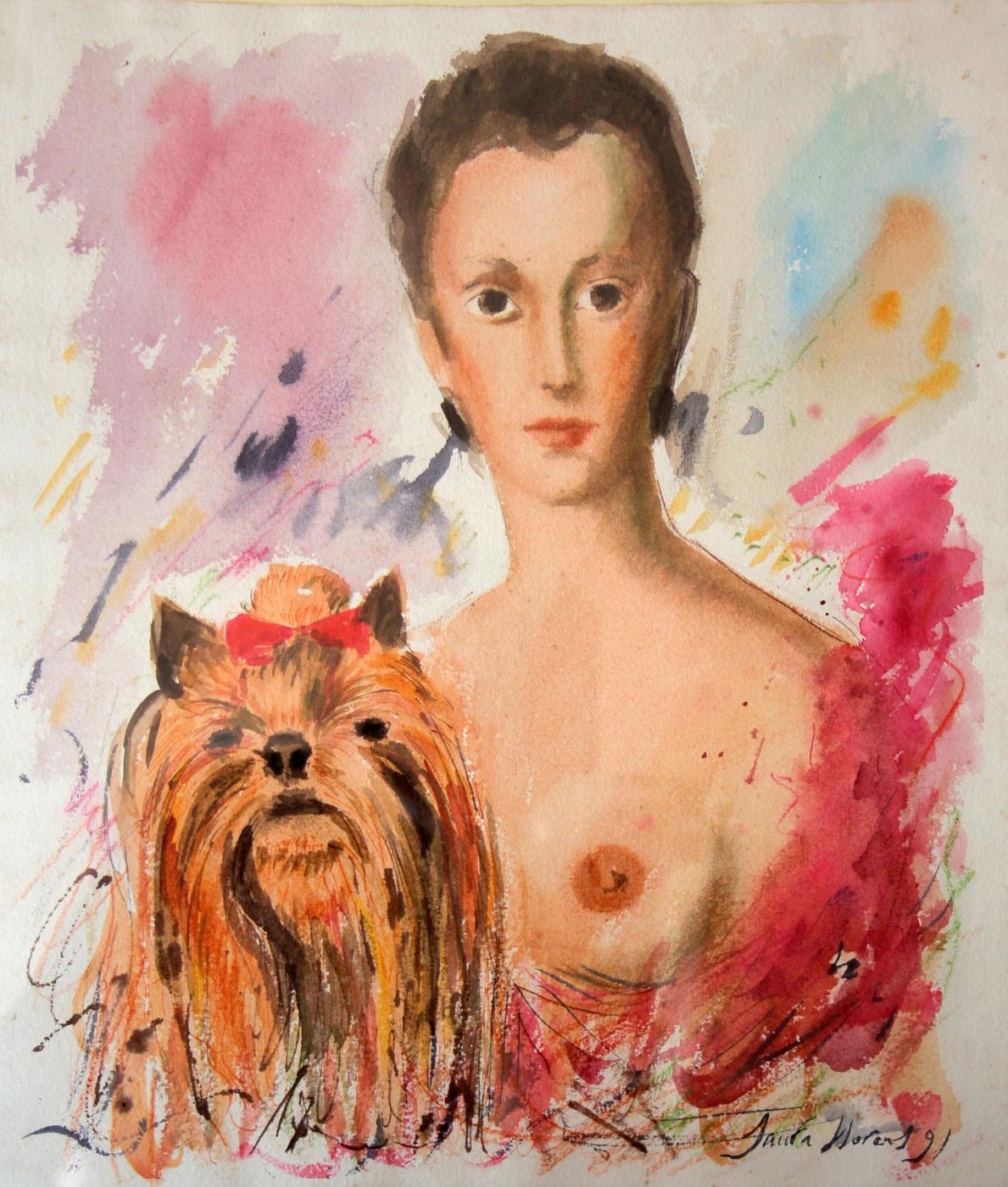 Retrato con perrito