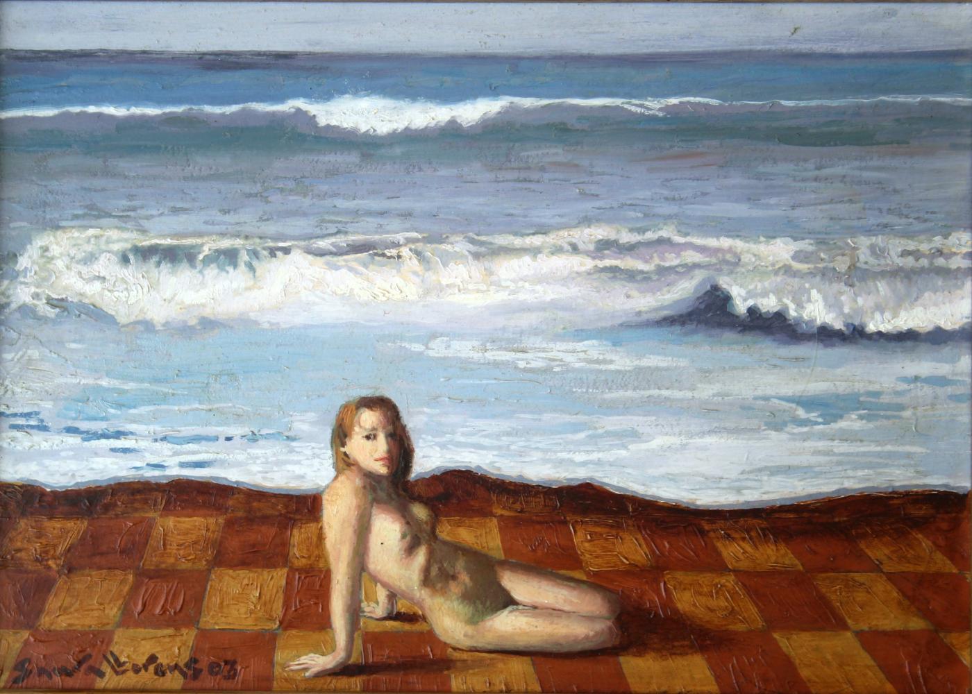 Posando en la playa