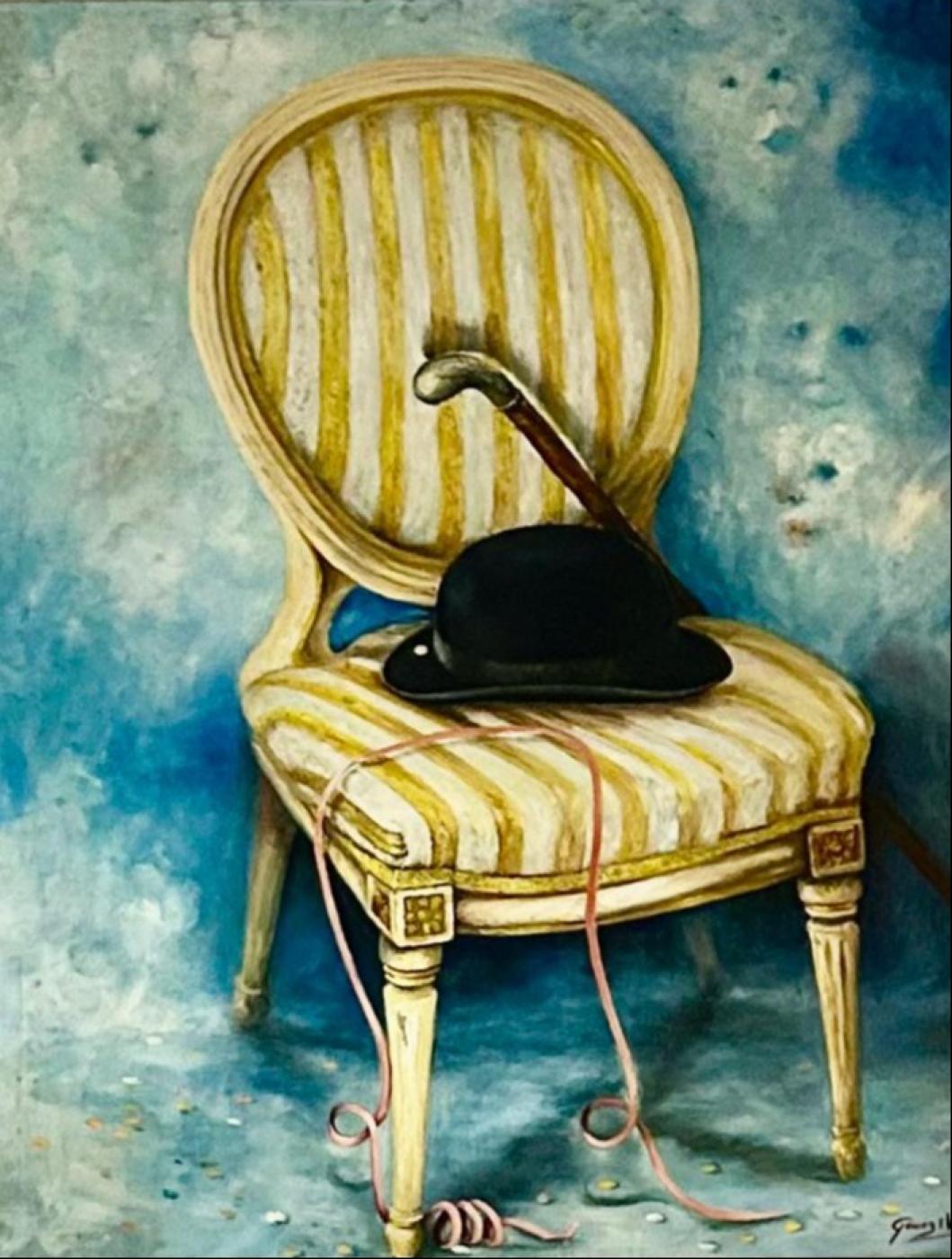 SILLA CON SOMBRERO Y BASTÓN