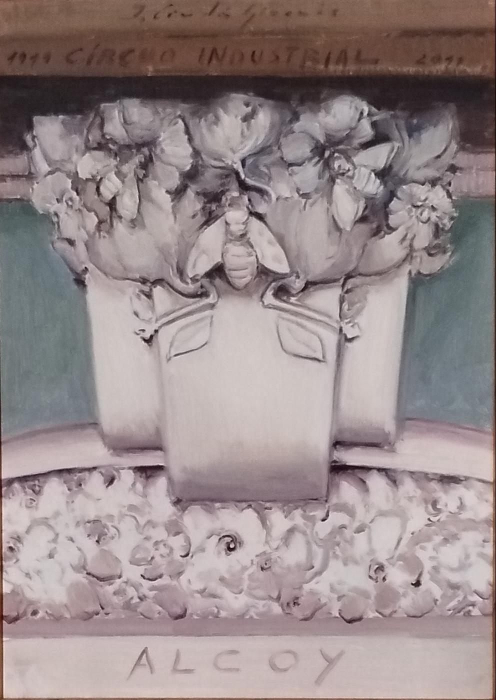 SOPORTE DEL BALCÓN DE FACHADA CON ABEJA