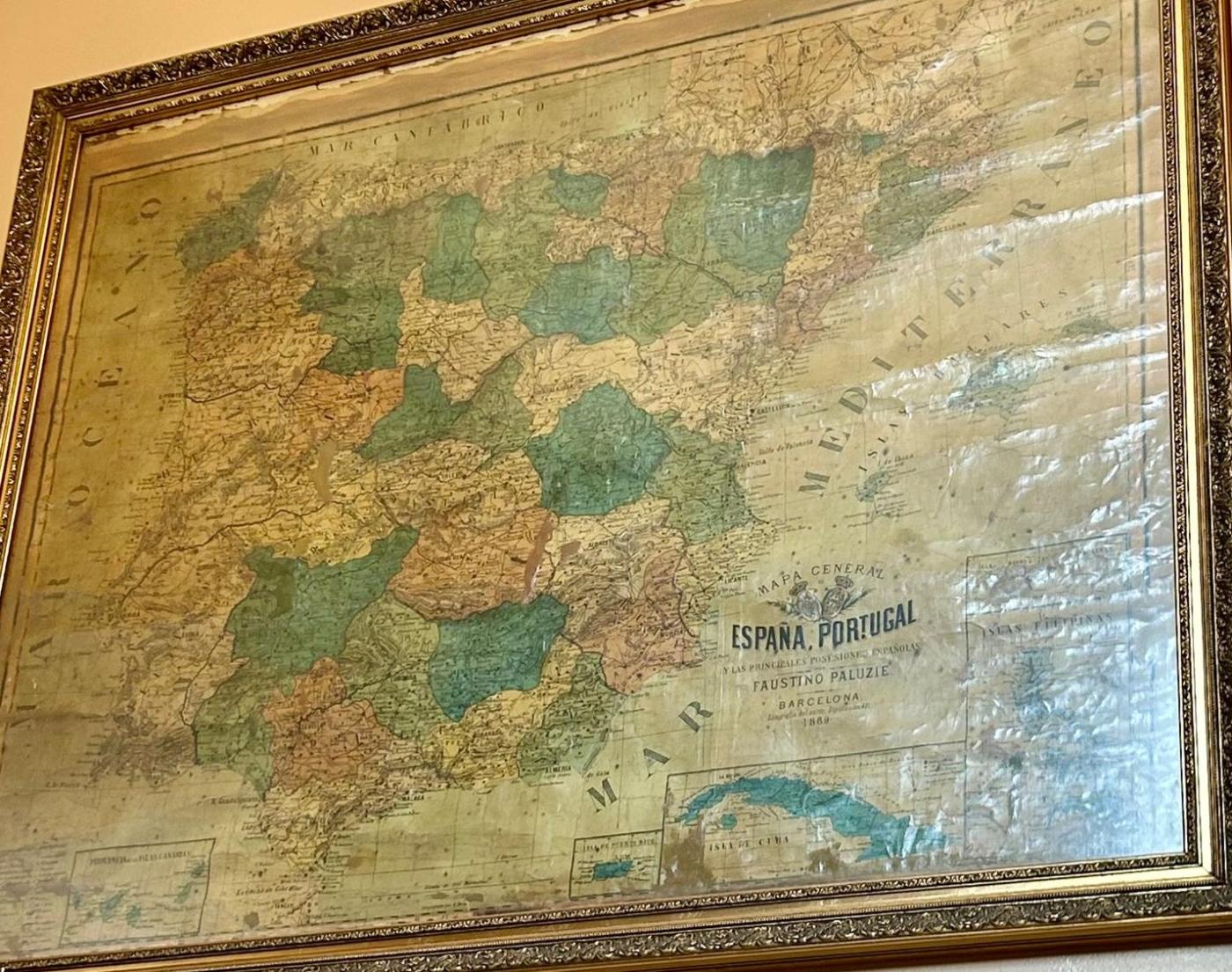 MAPA DE ESPAÑA - AÑO 1889