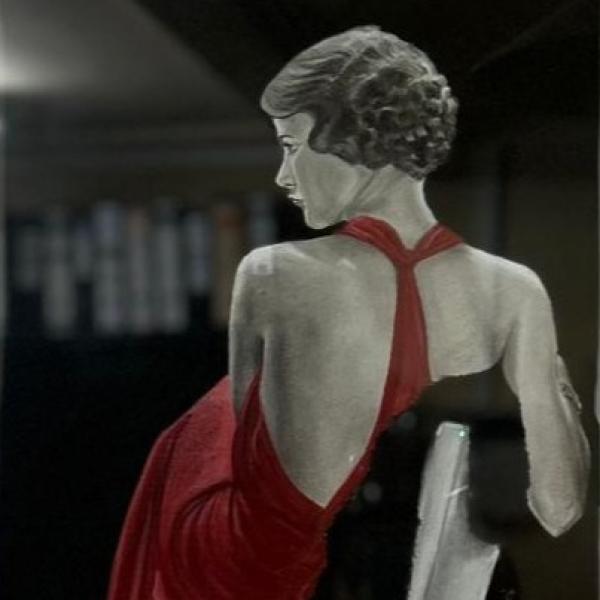 Mujer con pañuelo rojo — B.Jordá