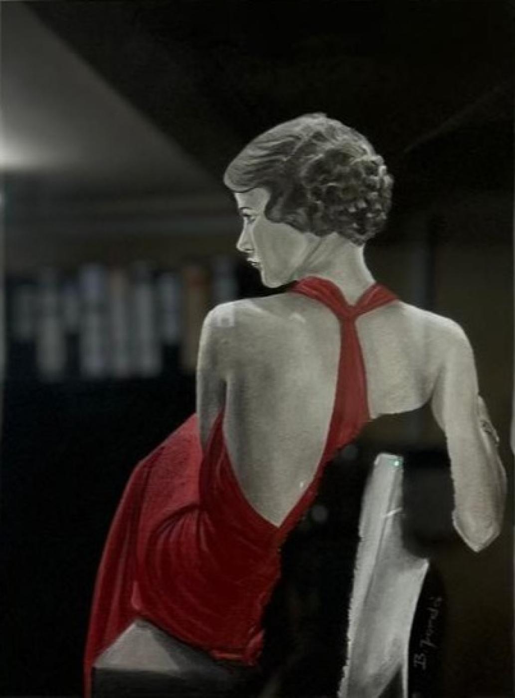 Mujer con pañuelo rojo