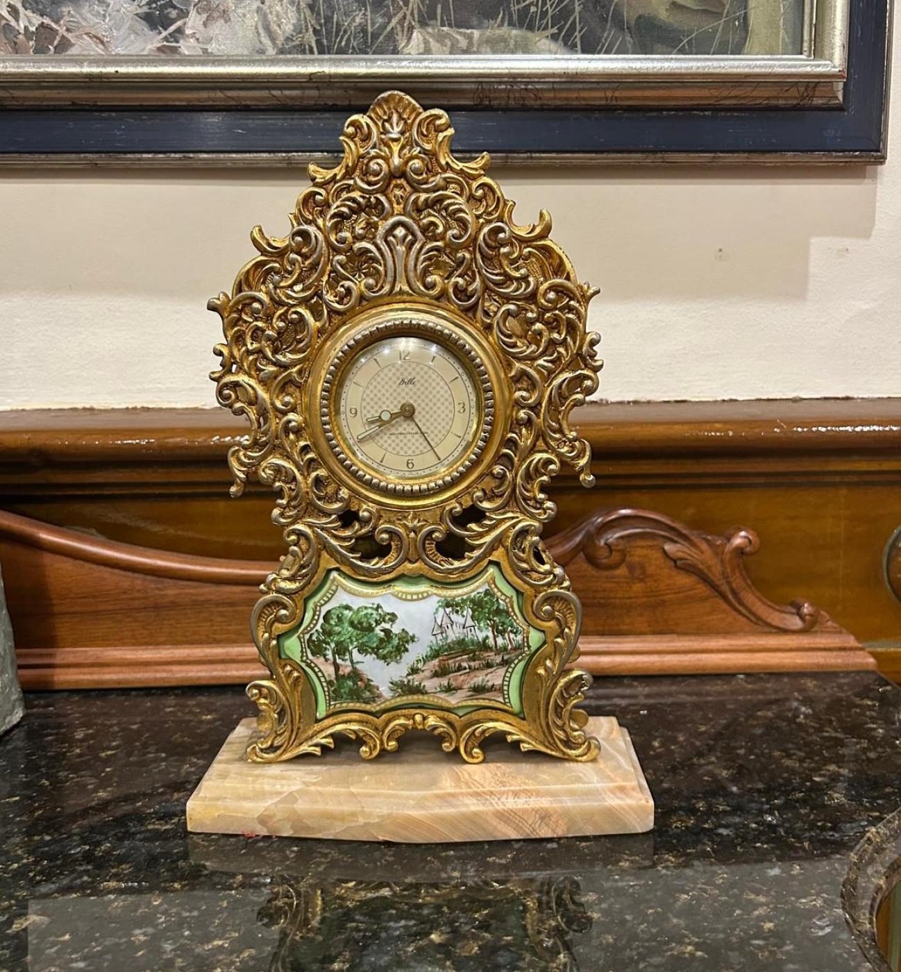 RELOJ DE MESA CON FLORES
