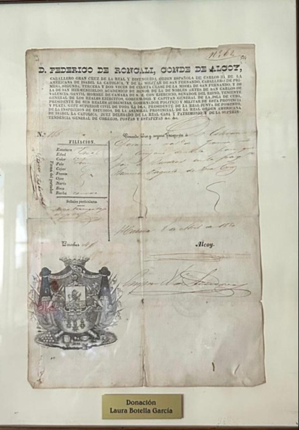 DOCUMENTO DEL CONDE DE ALCOY