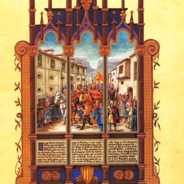 PINTURA MINIADA - PEDRO IV DE ARAGÓN EN ALCOY 1364 — Luis Solbes Payá