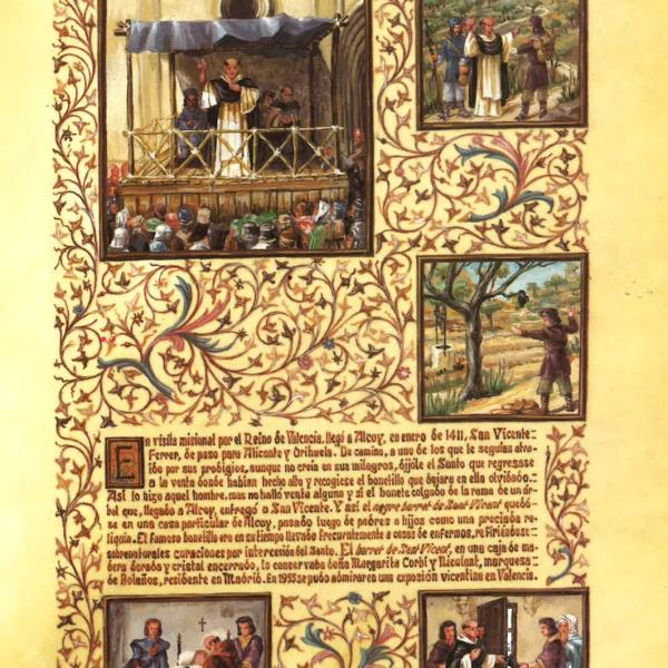 PINTURA MINIADA - SAN VICENTE FERRER EN ACOY 1411 — Luis Solbes Payá
