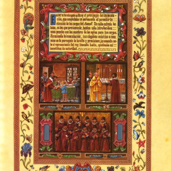 PINTURA MINIADA - PRIVILEGIO DE INSACULACIÓN PARA EL CONSELL 1547 — Luis Solbes Payá