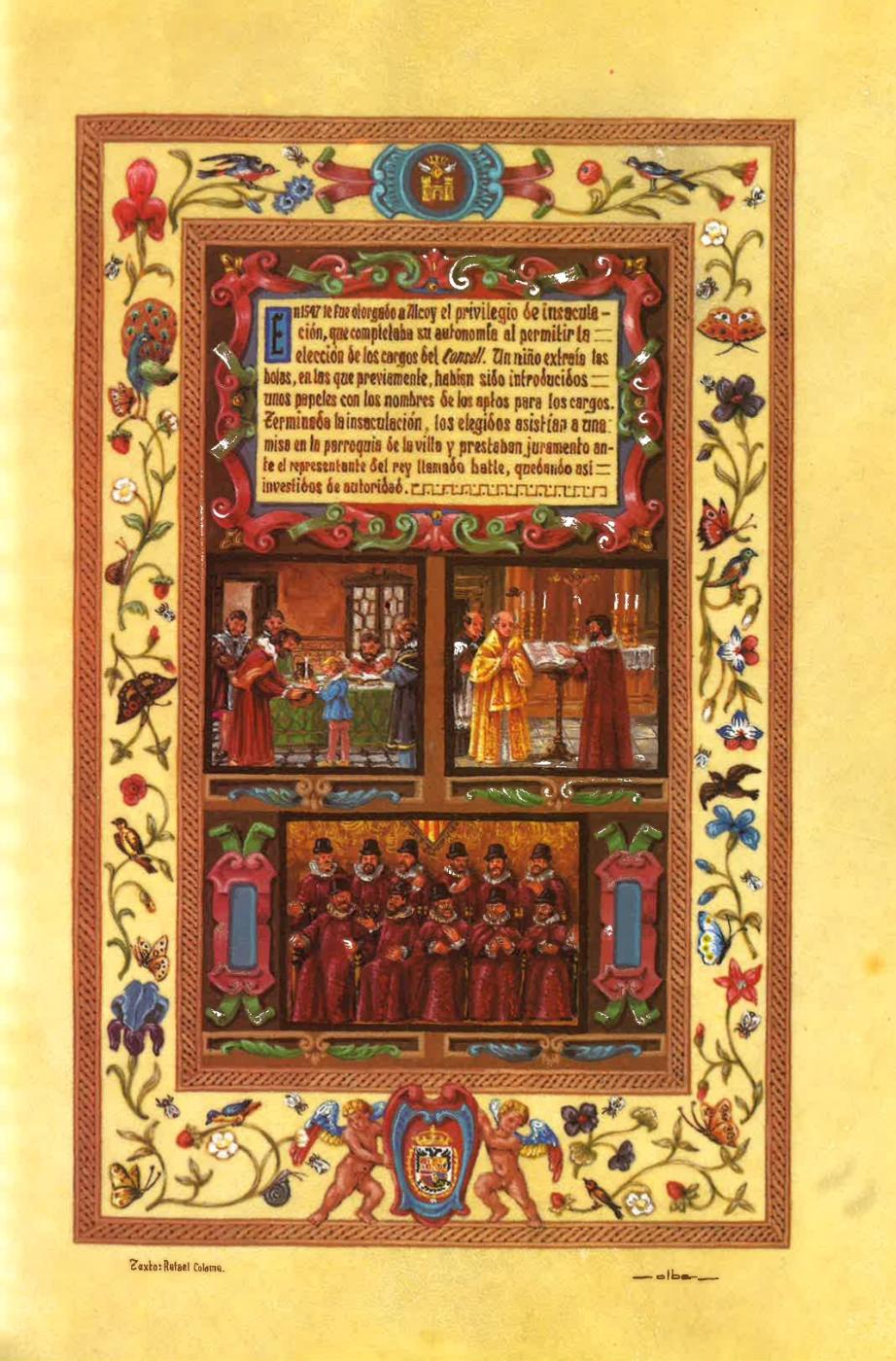 PINTURA MINIADA - PRIVILEGIO DE INSACULACIÓN PARA EL CONSELL 1547
