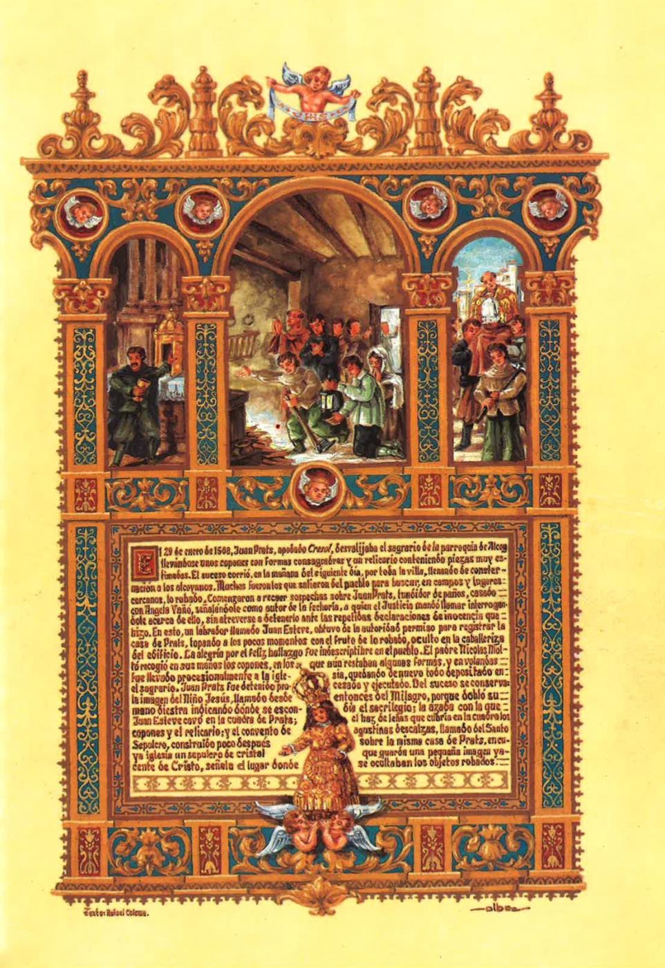 PINTURA MINIADA - EL NIÑO JESÚS DEL MILAGRO 1568