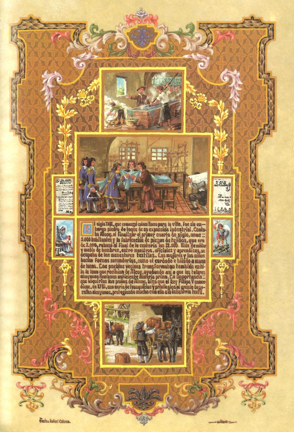 PINTURA MINIADA - LA REAL FÁBRICA DE PAÑOS 1731