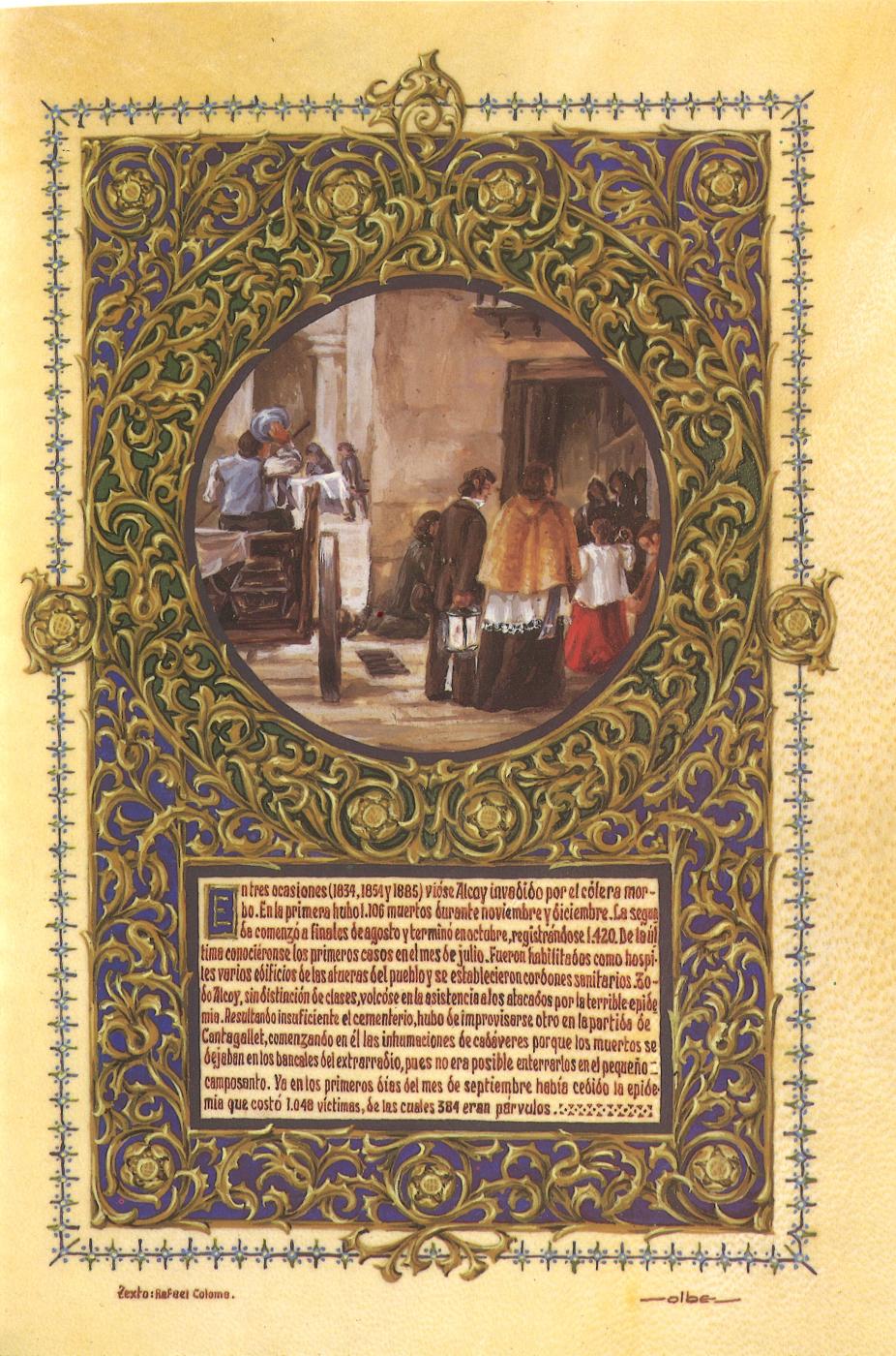 PINTURA MINIADA - EPIDEMIAS DE CÓLERA 1834-1854-1885