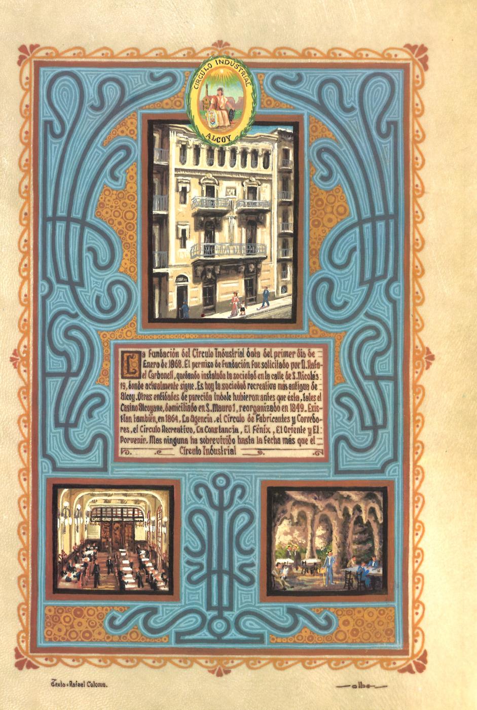 PINTURA MINIADA - FUNDACIÓN DEL CÍRCULO INDUSTRIAL 1868