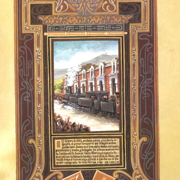 PINTURA MINIADA - FERROCARRIL ALCOY-GANDÍA 1893 — Luis Solbes Payá