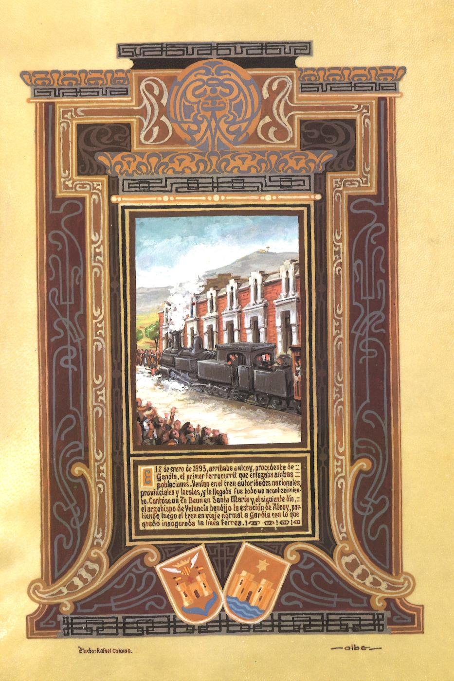 PINTURA MINIADA - FERROCARRIL ALCOY-GANDÍA 1893