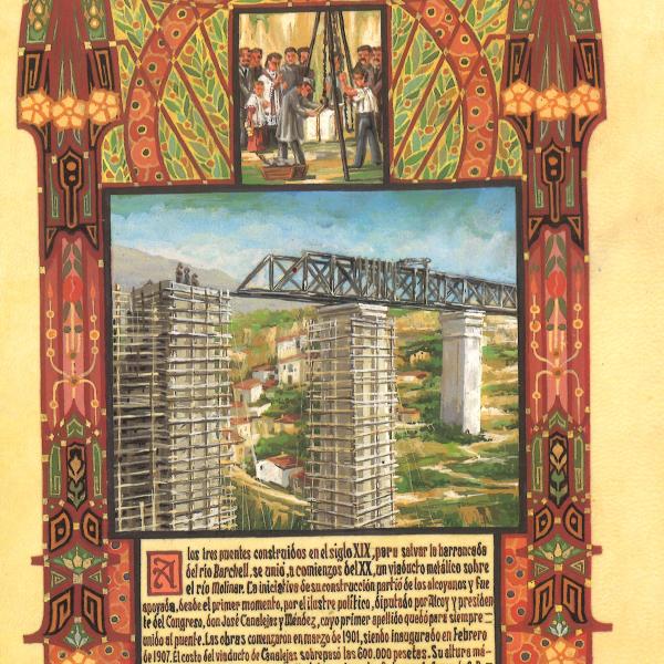 PINTURA MINIADA - EL VIADUCTO DE CANALEJAS 1902 — Luis Solbes Payá